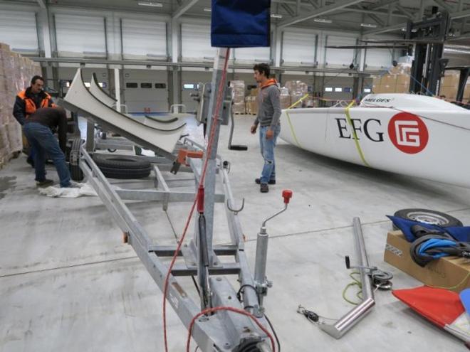 Preparations for loading EFG SUI684 into a container for Miami - Melges 24 World Championship © EFG